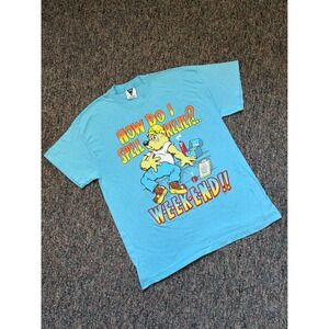 Vintage 80sSSI Mens Graphic Tee How Do I Spell Relief Weekend Bear Cartoon XL